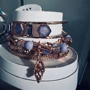 BOMB PARTY PURPLE AND ROSE GOLD SEA SHELL STACK